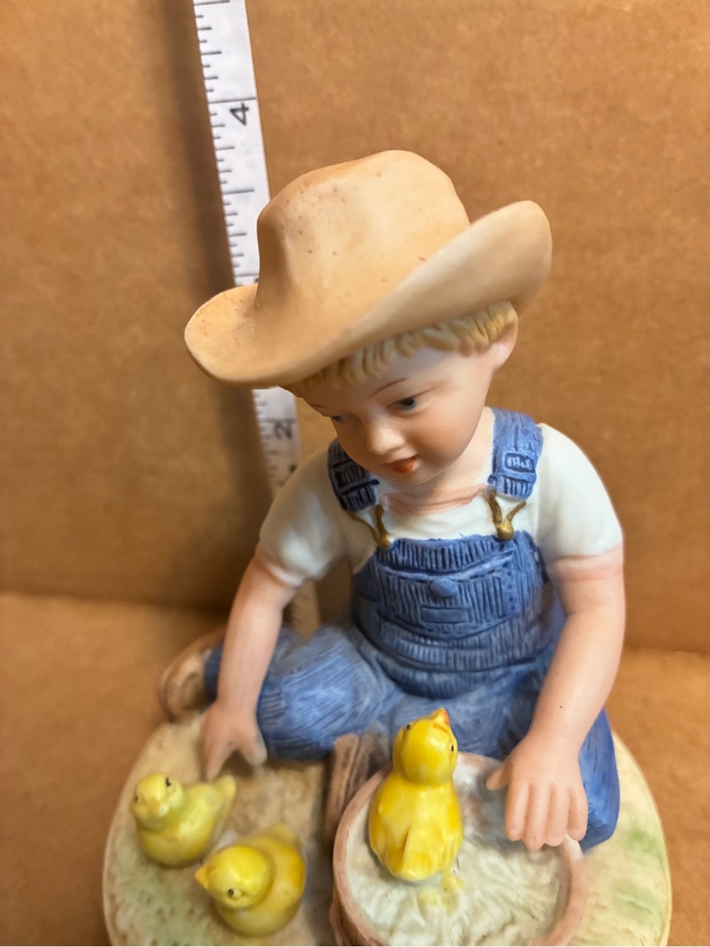 Denim Days Porcelain Boy Danny Figurine with Yellow Chicks Vintage 1985 - Picture 8 of 8